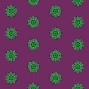 mandala geo green on purple