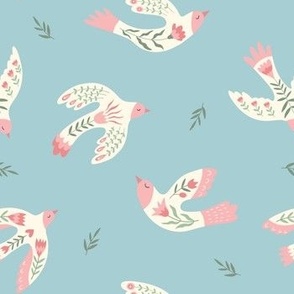 Birds and flowers