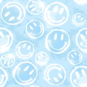 Light Blue Tie-Dye Smileys