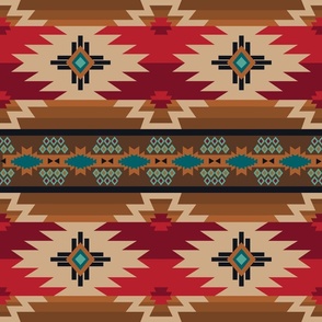 Zia Star Vintage Style Native American Blanket Pattern