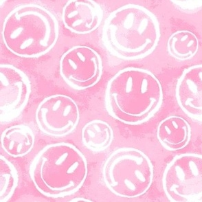 Light Pink Tie-Dye Smileys
