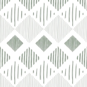 abstract boho casual fringe - light green lozenge on white - boho southwestern wallpaper