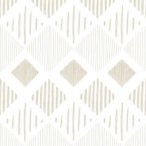 abstract boho casual fringe - beige green lozenge on white - boho southwestern wallpaper