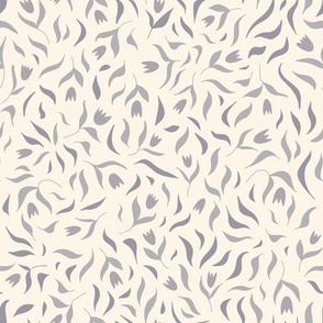Flowing Tulips (Gray and Cream)