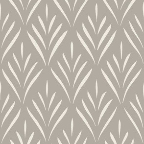diamond leaves _ cloudy silver taupe_ creamy white _ traditional hand drawn