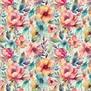 Lively Blooms: Luxurious Watercolor Floral Design (112)