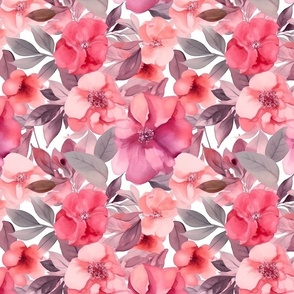 Serene Blossoms: Watercolor Floral Flower Pattern (125)