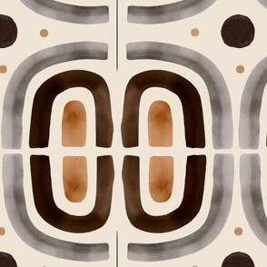 Groovy 70s - Brown circle tile L