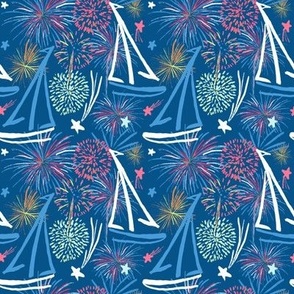 Nautical 4th of July Fireworks - 8x8
