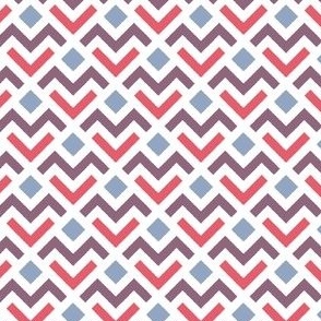 Geometric chevron arrows - Plum, magenta, blue, white - Small