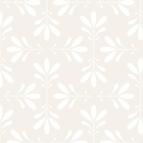 Floral Burst in white and beige - small