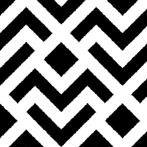 Geometric chevron arrows - Black, white - Big