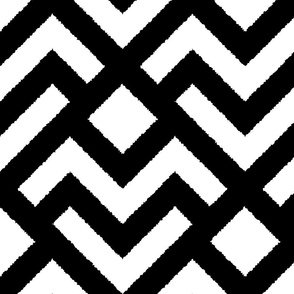 Geometric chevron arrows - White, black - Big