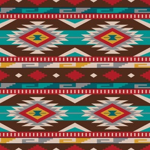 Vintage Style Jemez Mountains Blanket Pattern Fabric with Patina