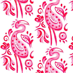 Hot Pink Paisley Flamingo