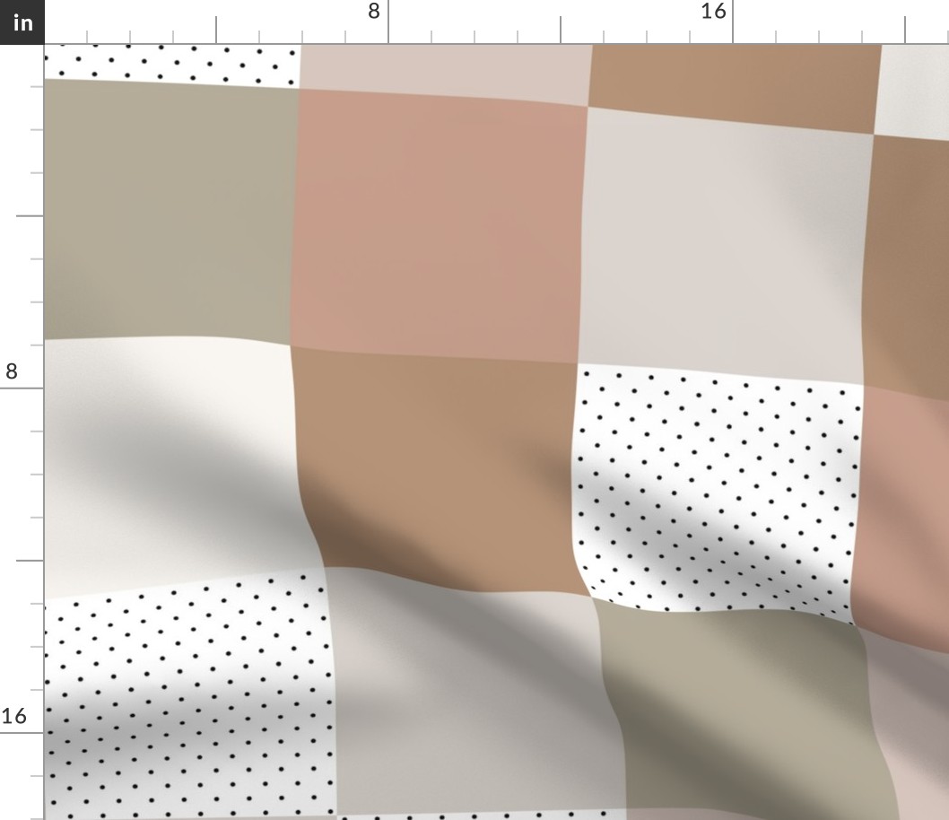 6" patchwork wholecloth: slipper, summer sage, suede, cotton, morganite, moon shadow