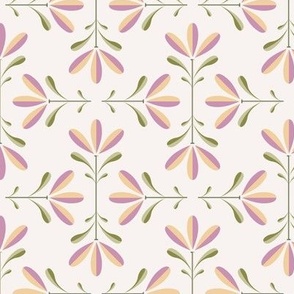 Floral Burst in dusty rose yellow - small