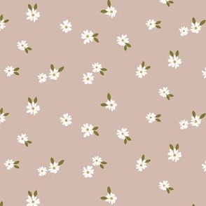 Tiny Blooms Floral - Mauve Pink and Ivory