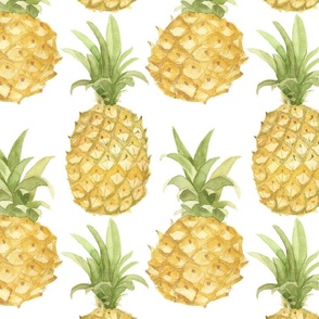 whole pineapple vertical medallion large scale yellow white