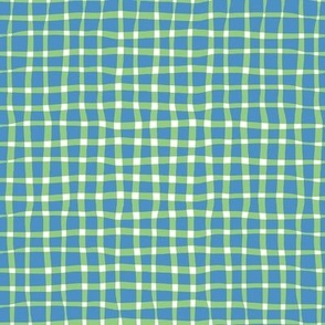 Gingham in blue and green