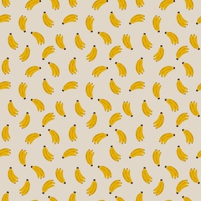 Summer fruit - Watercolor bananas beige S