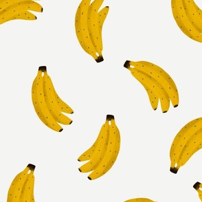 Summer fruit - Watercolor bananas white L