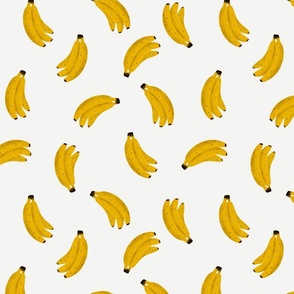 Summer fruit - Watercolor bananas white M
