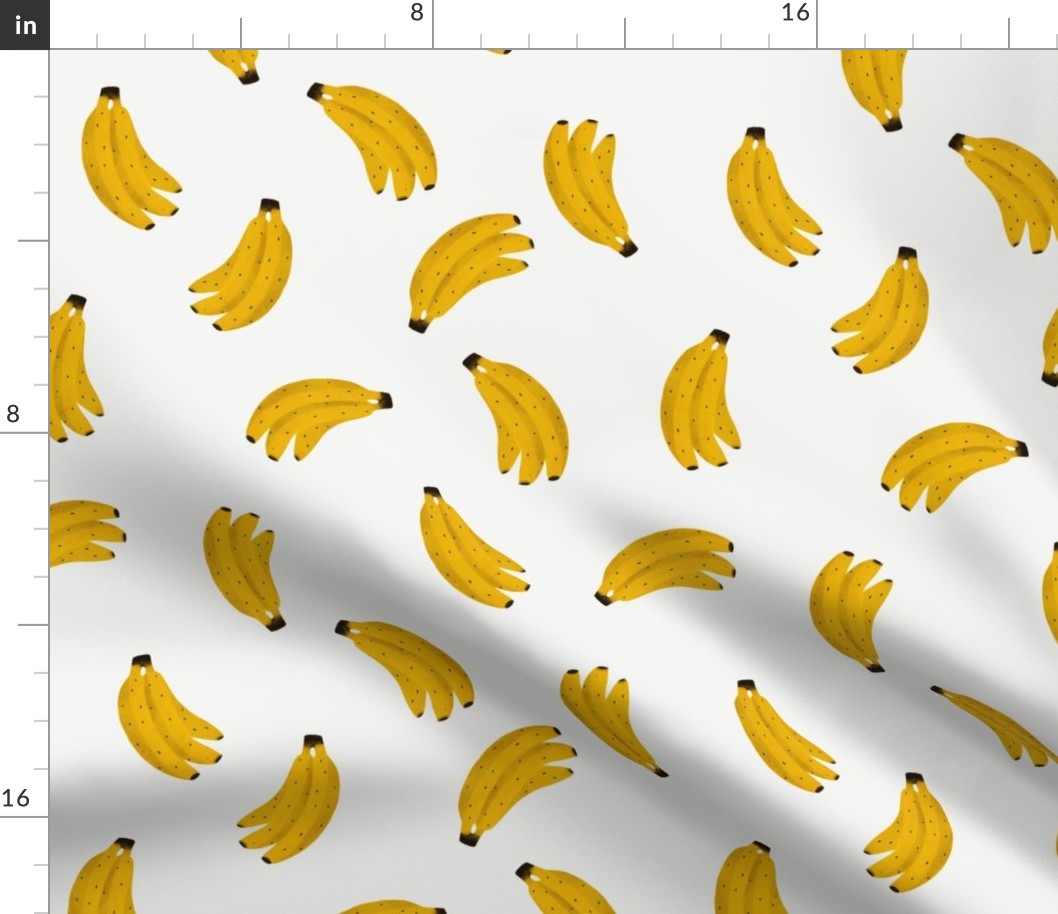 Summer fruit - Watercolor bananas white M