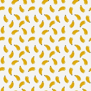 Summer fruit - Watercolor bananas white S