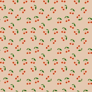 Summer fruit - Watercolor cherry peach S