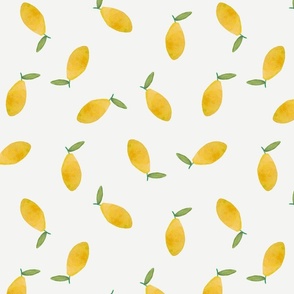 Summer fruit - watercolor mango white M