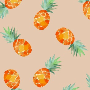 Summer fruit - Watercolor Pineapples peach L