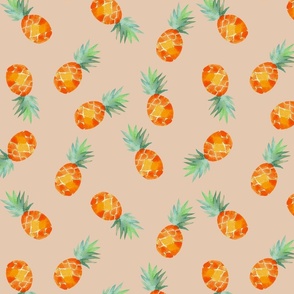 Summer fruit - Watercolor Pineapples peach M