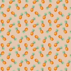 Summer fruit - Watercolor Pineapples peach S