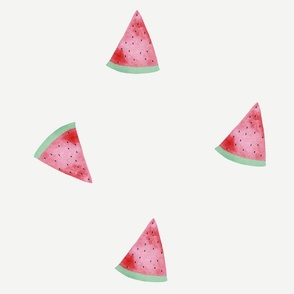Summer fruit - Watercolor Watermelon white L