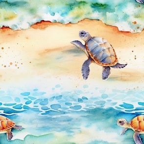 Baby Sea Turtles On The Beach