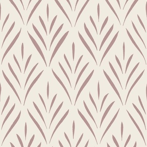diamond leaves _ creamy white_ dusty rose pink _ traditional hand drawn