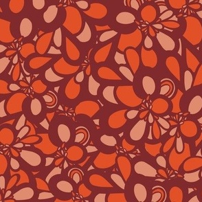 Abstract Loops - Burgundy Auburn Vermilion Red Salmon Pink  // Large