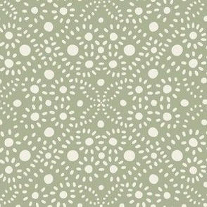 hand drawn pattern dots | creamy white, light sage green | polkadots
