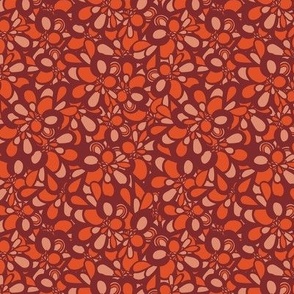 Abstract Loops - Burgundy Auburn Vermilion Red Salmon Pink  // Small