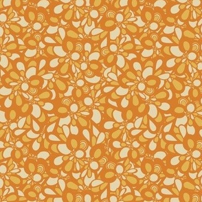 Abstract Loops - Saffron Marigold Yellow Orange Cream // Small
