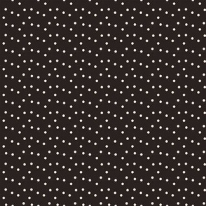 Polka Dots Scattered Cream on Black micro