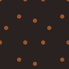 Polka Dots Scattered Orange on Black large