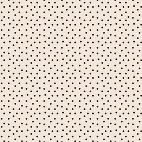 Polka Dots Scattered Black on Cream micro