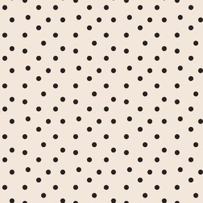 Polka Dots Scattered Black on Cream small