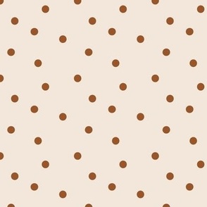 Polka Dots Scattered Orange on Cream medium