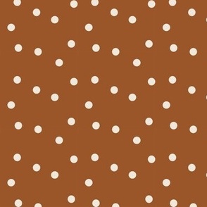 Polka Dots Scattered Cream on Orange medium