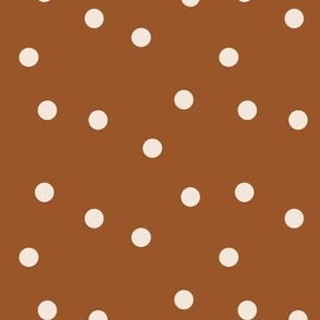 Polka Dots Scattered Cream on Orange large