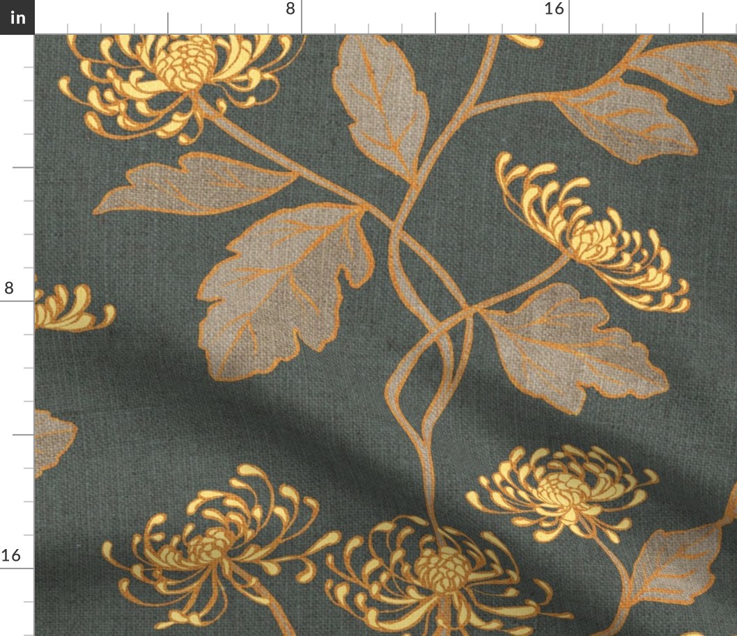 Chrysanthemum Nouveau {Pewter} jumbo (scaled texture)