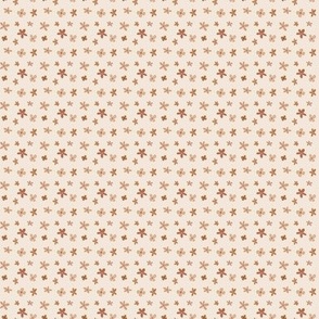 Retro Flowers Neutral on Cream micro